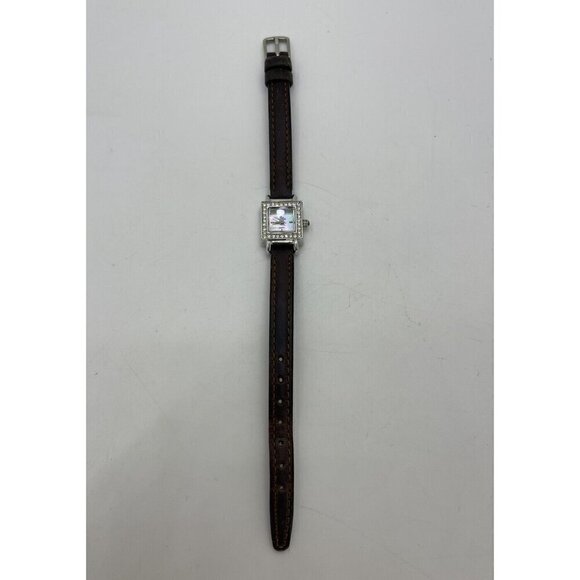 Cenere BW-916 Bedazzled Quartz Analog Women\'s Watch MOP Dial Brown Leather Band